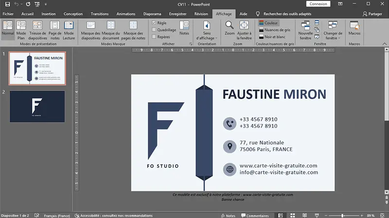 modifier les information
