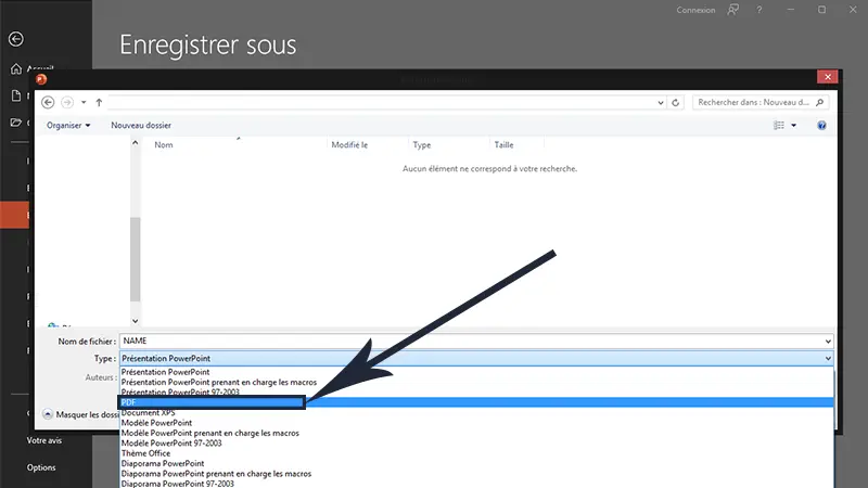 exporter carte visite sur PDF